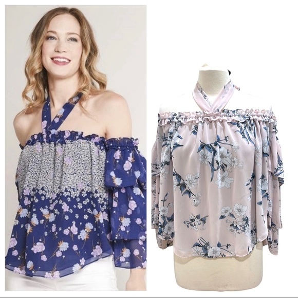 Misa Los Angeles Tops - Misa Los Angeles Floral Off The Shoulder Ruffled Bell Sleeve Top SZ M